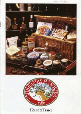 Brochure advertising House of Fraser Christmas food and wine hampers, 1980  