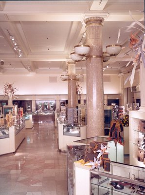 Accessories counters at Dickins and Jones, c.1970s.