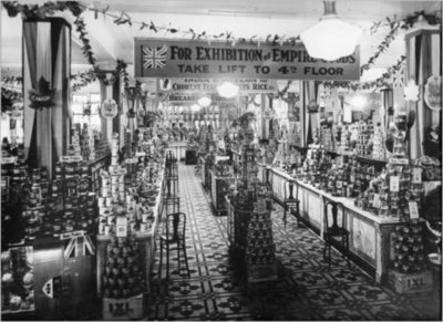 Grocery department at John Barker's and Co., Kensington, 1929.