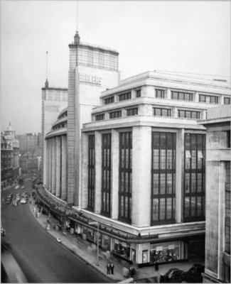 External view of John Barker's and Co., Kensington, 1959.