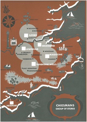 Map of Cheismans stores, 1970.